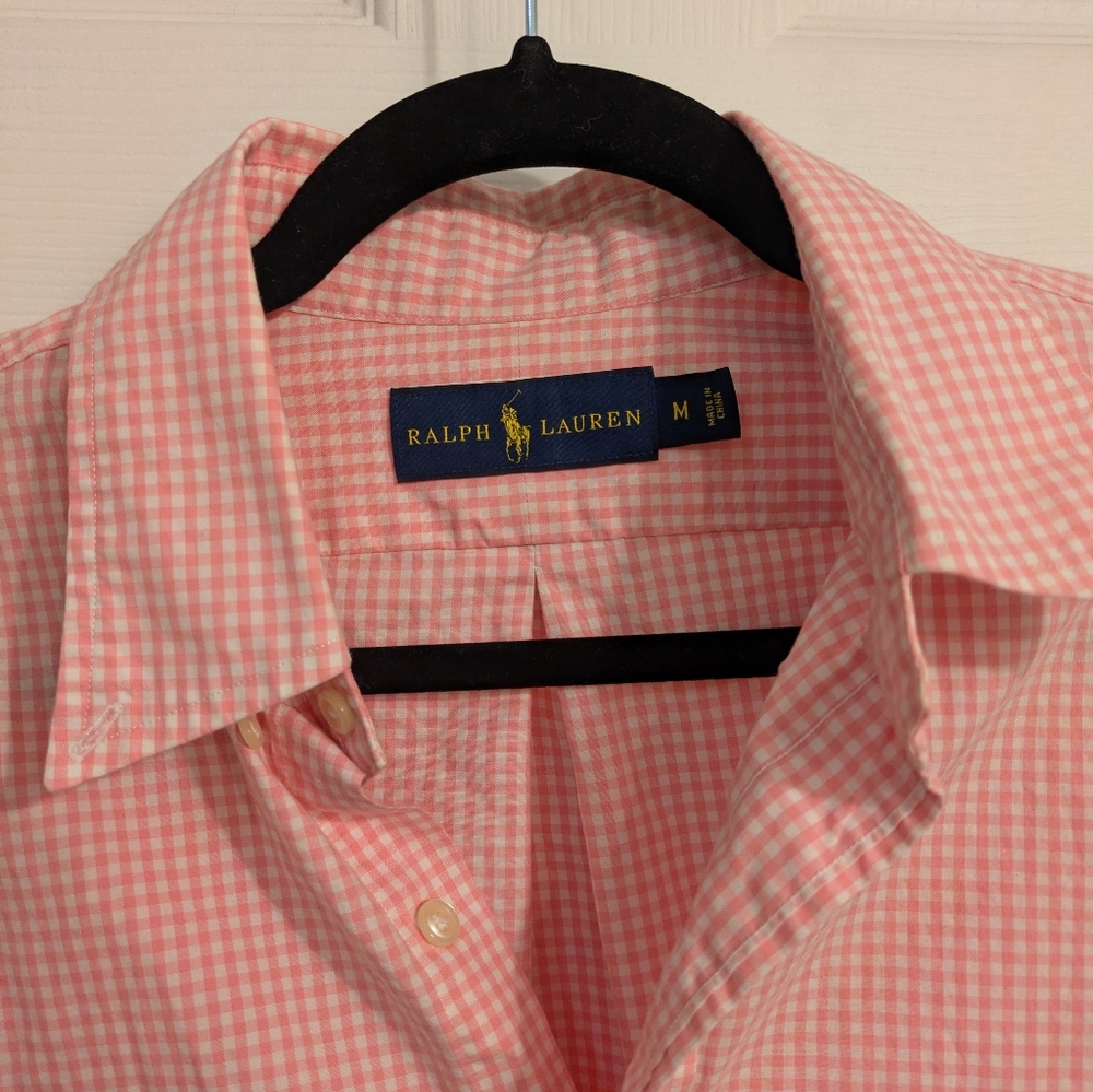 Ralph Lauren Men's Pink Gingham Shirt